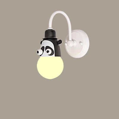 Contemporary Creative Cartoon Critter Round Glass Iron LED Wall Sconce Lamp For Bedroom