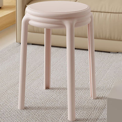 Contemporary Scandinavian Macaron Round Plastic Chair Stackable For Living Room