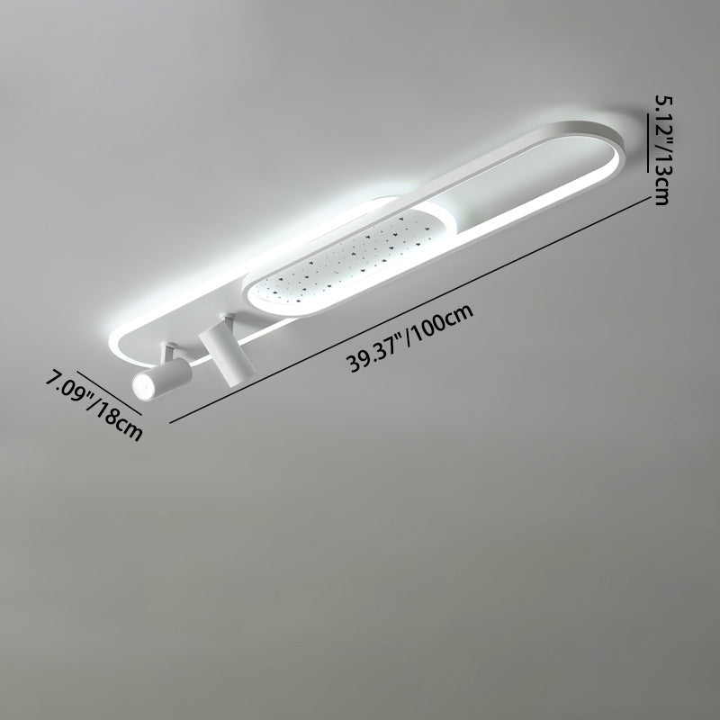 Modern Minimalist Rectangular Iron Acrylic LED Spotlight Flush Mount Ceiling Light For Hallway