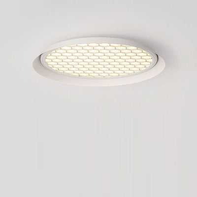 Modern Minimalist Aluminum Round Glass LED Flush Mount Ceiling Light For Bedroom