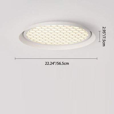 Modern Minimalist Aluminum Round Glass LED Flush Mount Ceiling Light For Bedroom