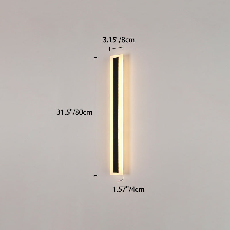 Modern Minimalist Long Rectangular Aluminum Acrylic LED Wall Sconce Lamp For Garden