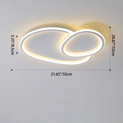 Modern Minimalist Irregular Overlapping Circles Acrylic Iron LED Flush Mount Ceiling Light For Bedroom