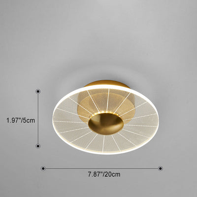 Modern Minimalist Round Flower Square Acrylic Metal LED Semi-Flush Mount Ceiling Light For Bedroom