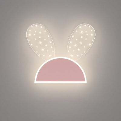 Contemporary Creative Rabbit Planet Acrylic Iron LED Wall Sconce Lamp For Bedroom