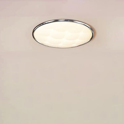 Modern Minimalist Round Lattice Iron PVC LED Flush Mount Ceiling Light For Bedroom