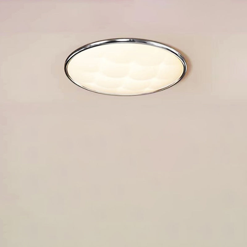 Modern Minimalist Round Lattice Iron PVC LED Flush Mount Ceiling Light For Bedroom