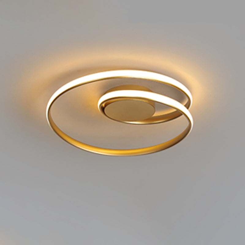 Modern Minimalist Round Silicone Iron Aluminum LED Flush Mount Ceiling Light For Living Room