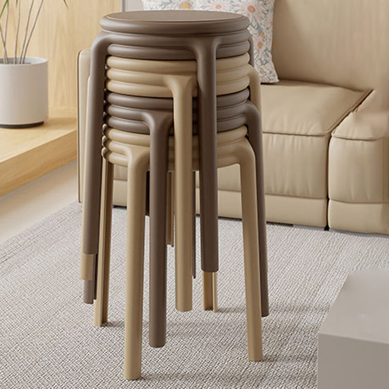 Contemporary Scandinavian Macaron Round Plastic Chair Stackable For Living Room