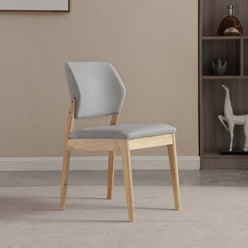 Contemporary Nordic Faux Leather Upholstered Dining Chair Open Back Armless For Dining Room