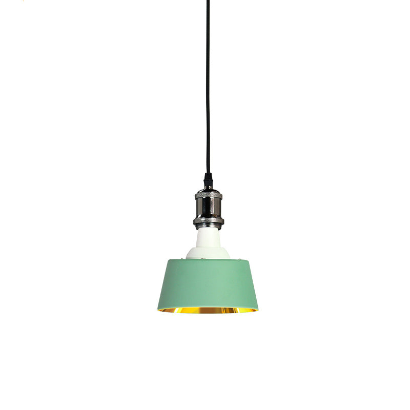 Contemporary Industrial Round Trapezoidal Aluminum PP 1-Light Pendant Light For Dining Room