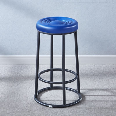 Tabouret de bar rond en cuir, acier au carbone, coton, métal avec repose-pieds pour cuisine 