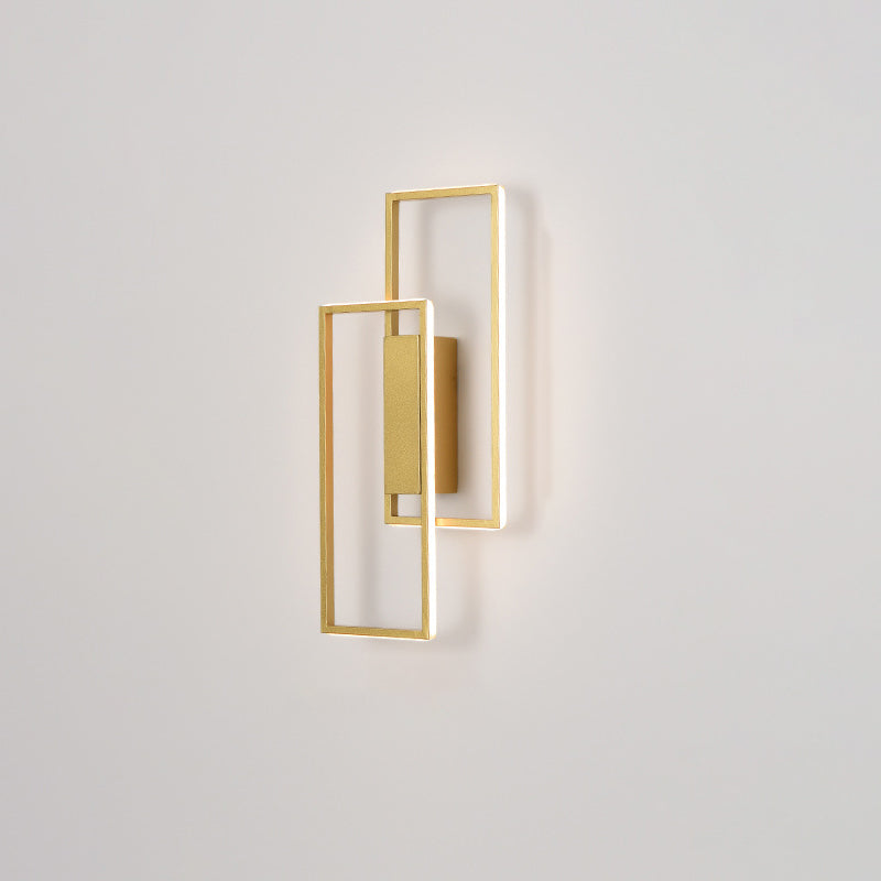 Modern Minimalist Rectangle Line Iron Silicone LED Wall Sconce Lamp For Living Room