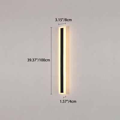 Modern Minimalist Long Rectangular Aluminum Acrylic LED Wall Sconce Lamp For Garden