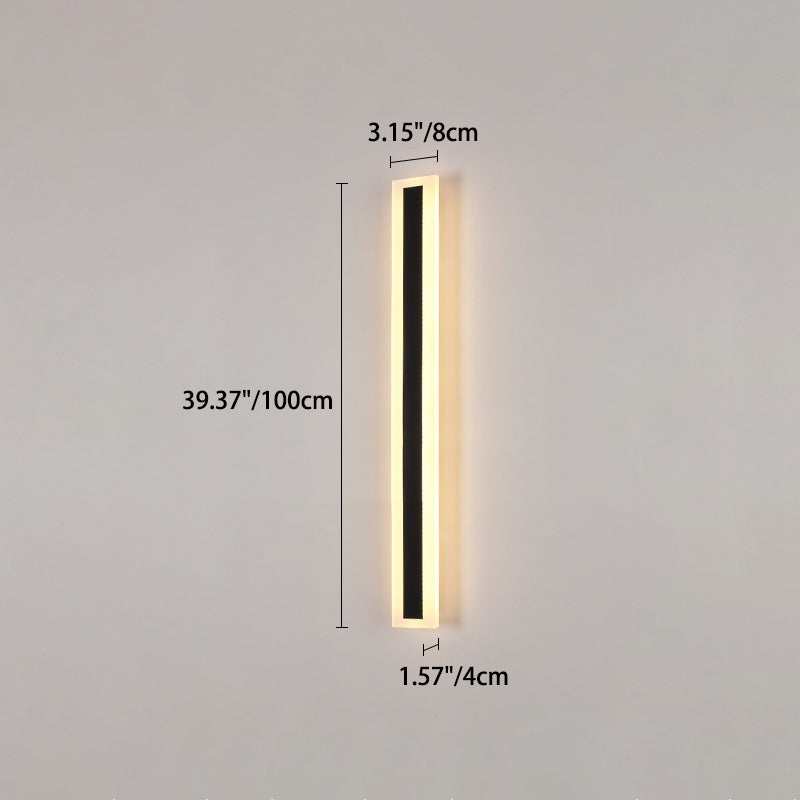 Modern Minimalist Long Rectangular Aluminum Acrylic LED Wall Sconce Lamp For Garden