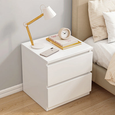 Modern Minimalist Rectangular Density Panel Nightstand 2/3 Drawer For Bedroom