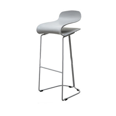 Contemporary Scandinavian ABS Steel Geometric Curved Bar Stool Backrest Footrest For Kitchen