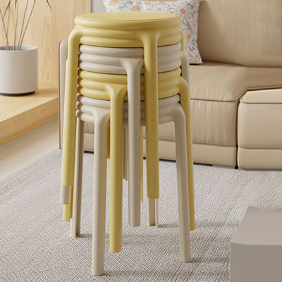 Contemporary Scandinavian Macaron Round Plastic Chair Stackable For Living Room