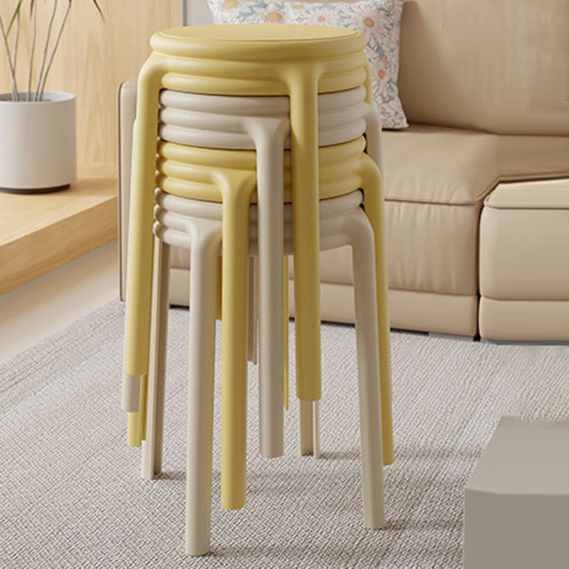 Contemporary Scandinavian Macaron Round Plastic Chair Stackable For Living Room