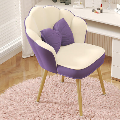 Modern Minimalist Square Petal Fabric Wood Metal Vanity Stool Backrest For Bedroom