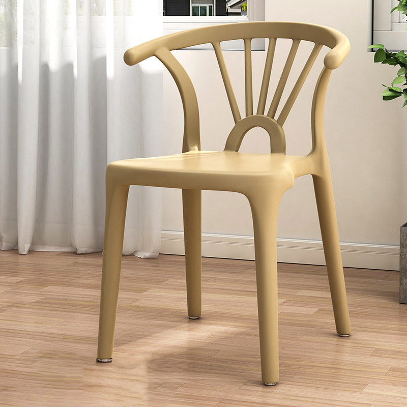 Contemporary Scandinavian Arc Plastic Stackable Dining Chair Backrest For Dining Room