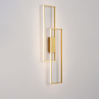 Modern Minimalist Rectangle Line Iron Silicone LED Wall Sconce Lamp For Living Room