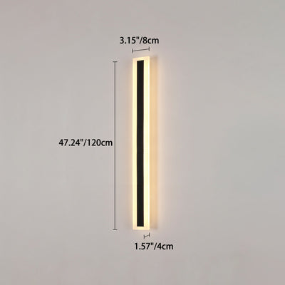 Modern Minimalist Long Rectangular Aluminum Acrylic LED Wall Sconce Lamp For Garden