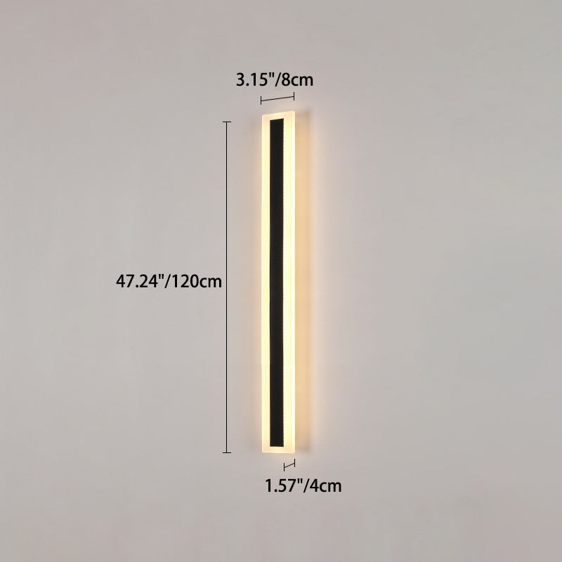 Modern Minimalist Long Rectangular Aluminum Acrylic LED Wall Sconce Lamp For Garden