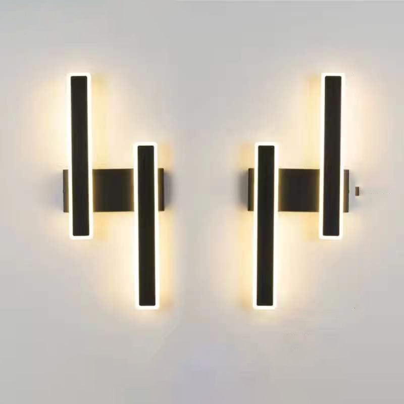 Modern Minimalist Geometric Strip Acrylic Hardware LED Wall Sconce Lamp For Bedroom