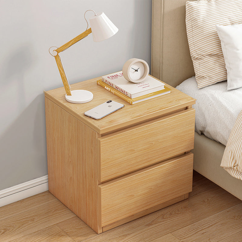 Modern Minimalist Rectangular Density Panel Nightstand 2/3 Drawer For Bedroom