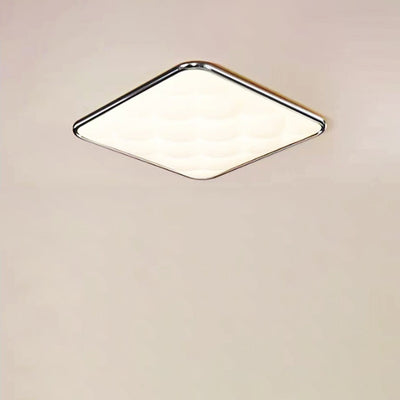 Modern Minimalist Square Lattice Iron PVC LED Flush Mount Ceiling Light For Bedroom