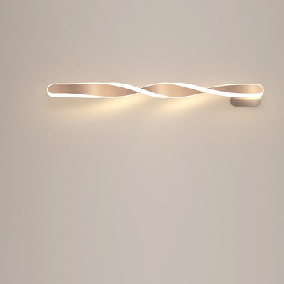 Modern Minimalist Spiral Long Aluminum Silicone LED Wall Sconce Lamp For Living Room