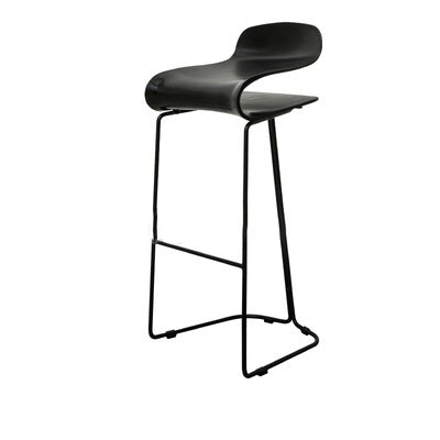 Contemporary Scandinavian ABS Steel Geometric Curved Bar Stool Backrest Footrest For Kitchen