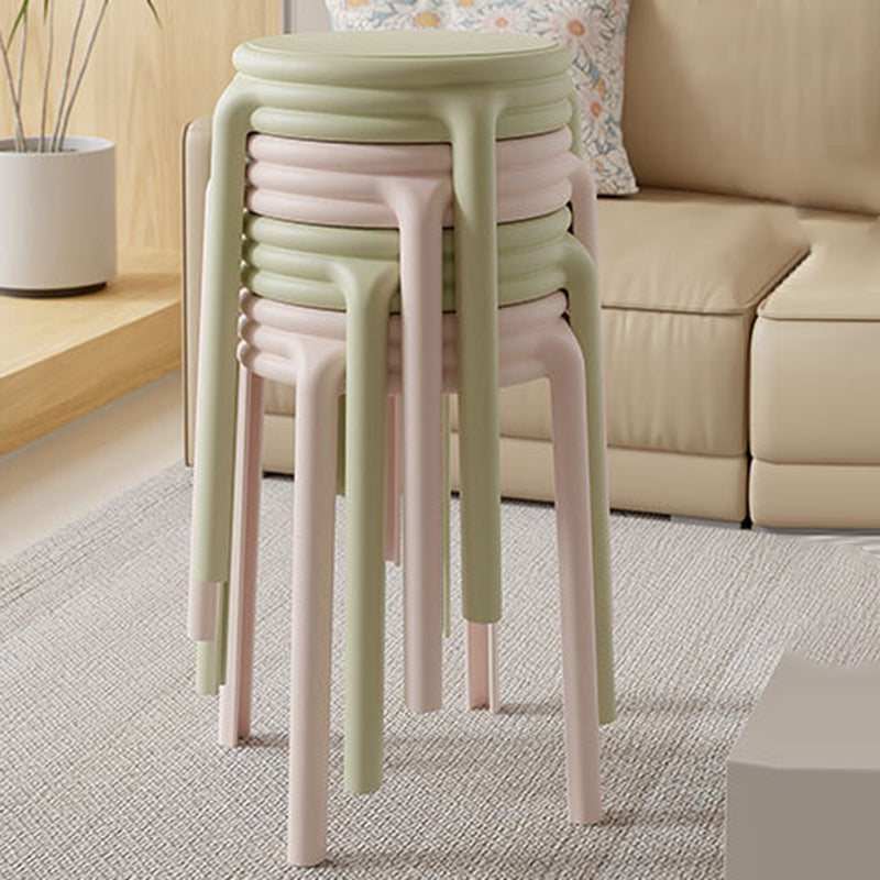 Contemporary Scandinavian Macaron Round Plastic Chair Stackable For Living Room