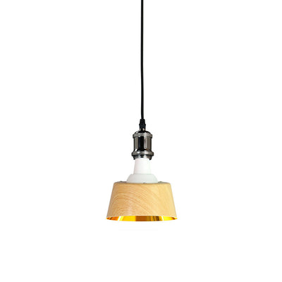 Contemporary Industrial Round Trapezoidal Aluminum PP 1-Light Pendant Light For Dining Room