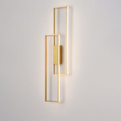 Modern Minimalist Rectangle Line Iron Silicone LED Wall Sconce Lamp For Living Room