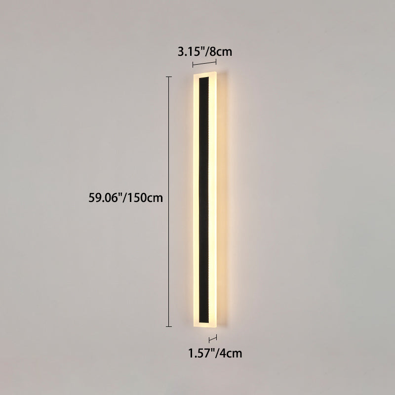 Modern Minimalist Long Rectangular Aluminum Acrylic LED Wall Sconce Lamp For Garden