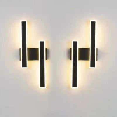 Modern Minimalist Geometric Strip Acrylic Hardware LED Wall Sconce Lamp For Bedroom