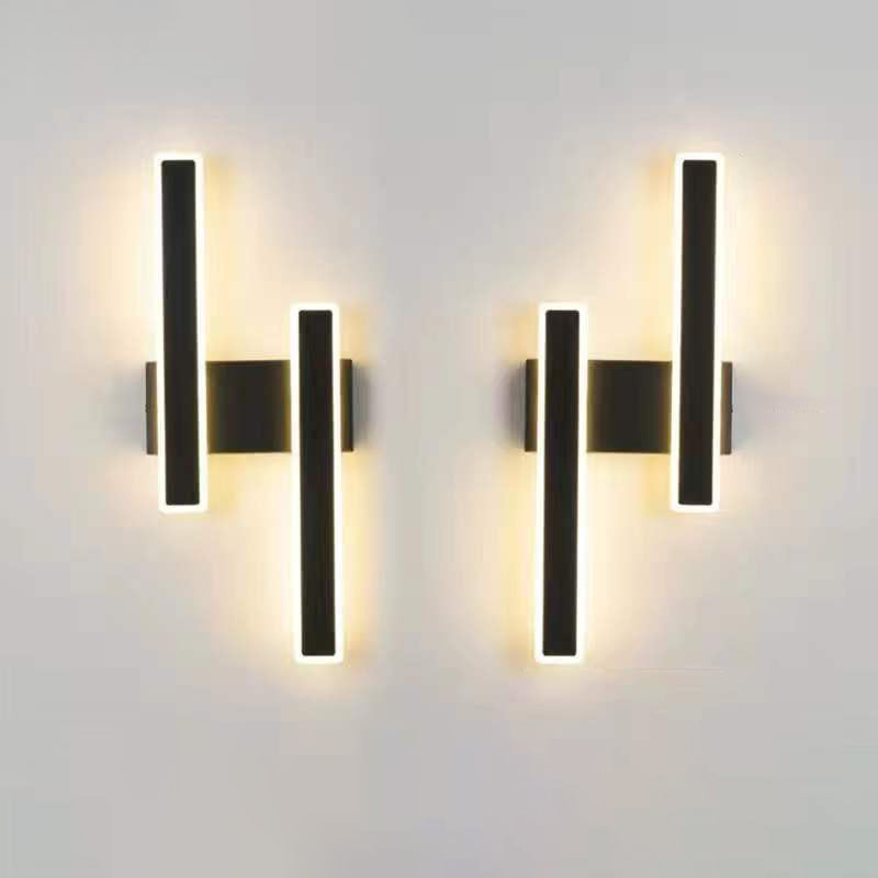 Modern Minimalist Geometric Strip Acrylic Hardware LED Wall Sconce Lamp For Bedroom