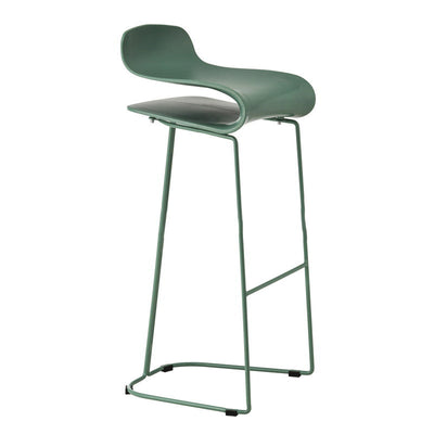 Contemporary Scandinavian ABS Steel Geometric Curved Bar Stool Backrest Footrest For Kitchen