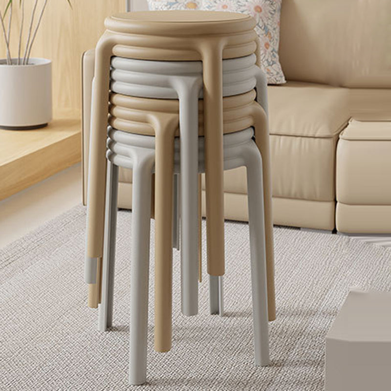 Contemporary Scandinavian Macaron Round Plastic Chair Stackable For Living Room