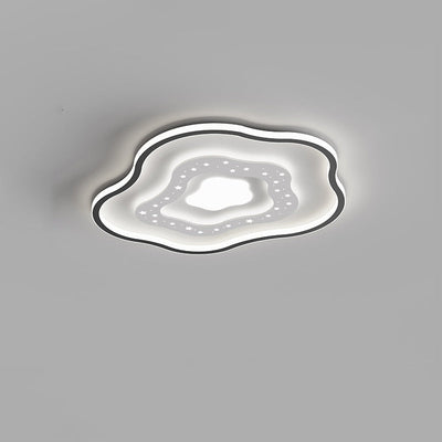 Modern Minimalist Flower Cloud Iron Acrylic LED Flush Mount Ceiling Light For Bedroom