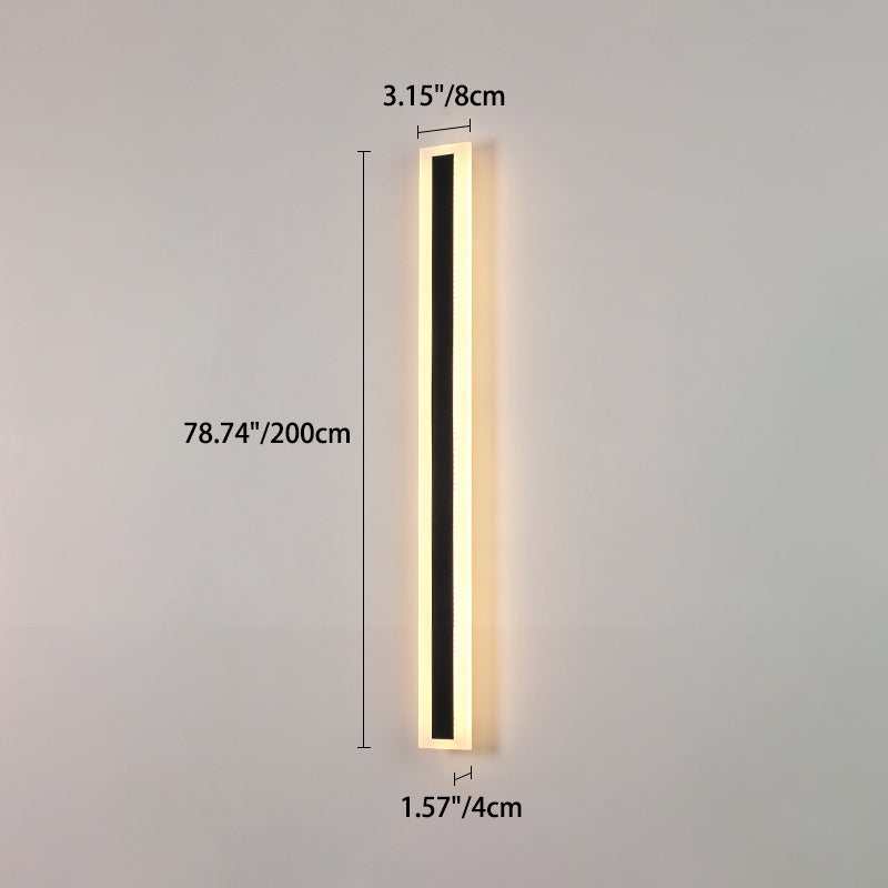 Modern Minimalist Long Rectangular Aluminum Acrylic LED Wall Sconce Lamp For Garden