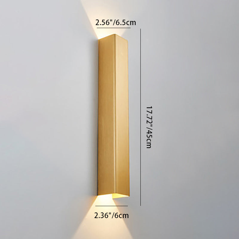 Modern Minimalist Rectangular Aluminum LED Wall Sconce Lamp For Bedroom