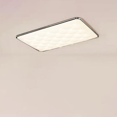 Modern Minimalist Rectangular Lattice Iron PVC LED Flush Mount Ceiling Light For Living Room