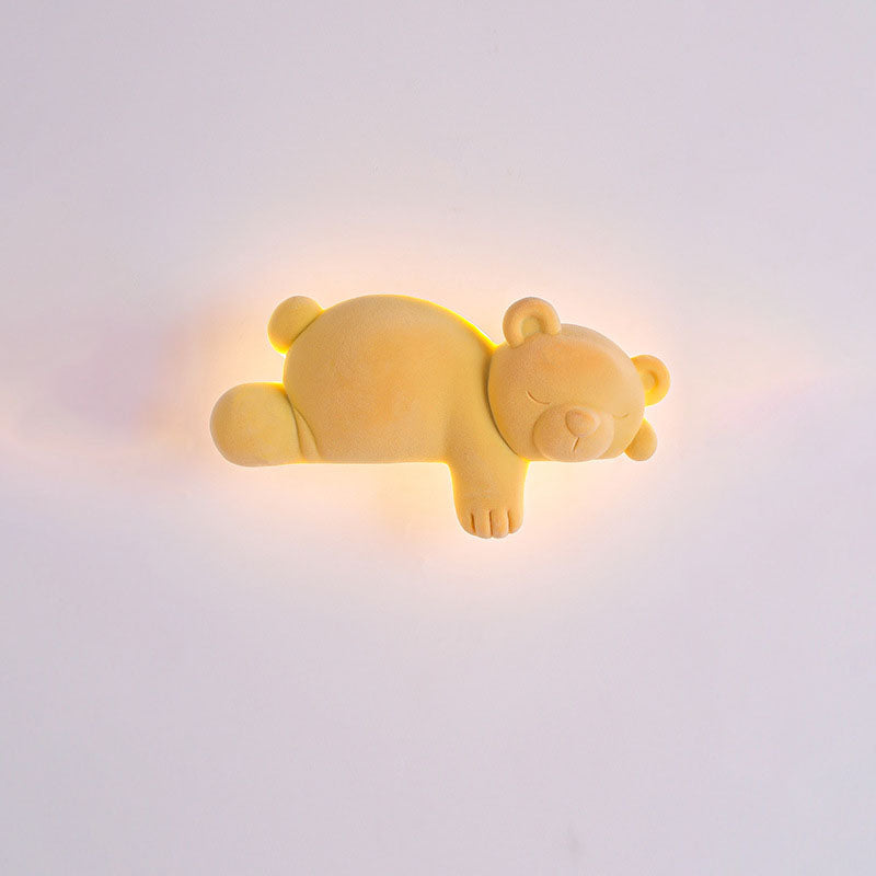 Contemporary Creative Cartoon Bear Acrylic LED Kids Wall Sconce Lamp For Bedroom