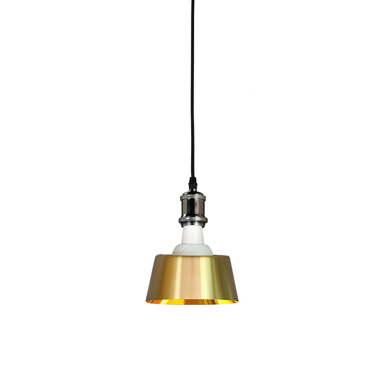 Contemporary Industrial Round Trapezoidal Aluminum PP 1-Light Pendant Light For Dining Room