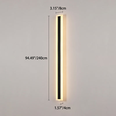 Modern Minimalist Long Rectangular Aluminum Acrylic LED Wall Sconce Lamp For Garden