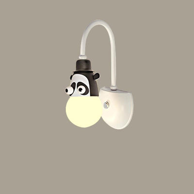 Contemporary Creative Cartoon Critter Round Glass Iron LED Wall Sconce Lamp For Bedroom