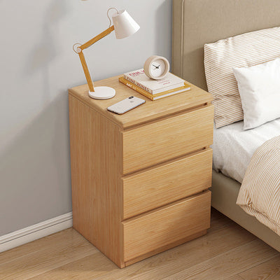 Modern Minimalist Rectangular Density Panel Nightstand 2/3 Drawer For Bedroom